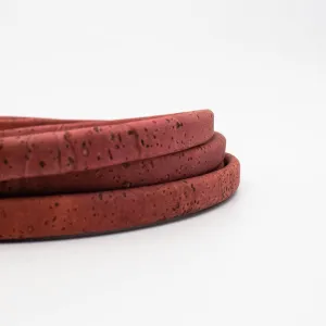 10x5mm Rose red color Licorice Cork Cord Leather Portuguese cork COR-346