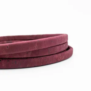 10x5mm Wine red color Licorice Cork Cord Leather Portuguese cork COR-347
