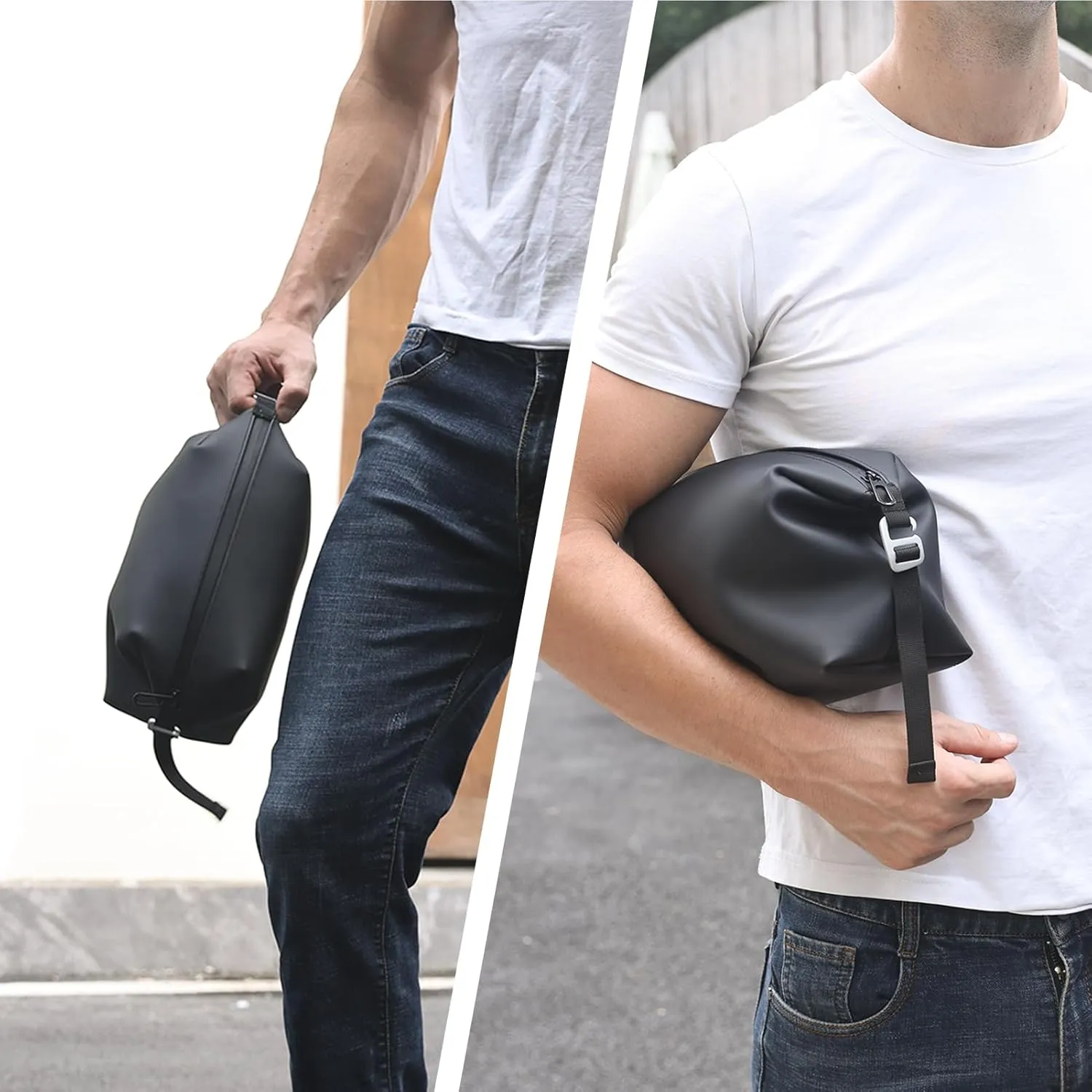 13" 6L Large Silicone Dopp Kit,Waterproof Leakproof Toiletry Bag,Foldable Travel Makeup Case for Mens Womens,Grey