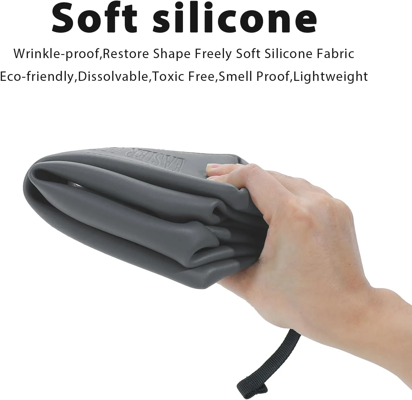 13" 6L Large Silicone Dopp Kit,Waterproof Leakproof Toiletry Bag,Foldable Travel Makeup Case for Mens Womens,Grey