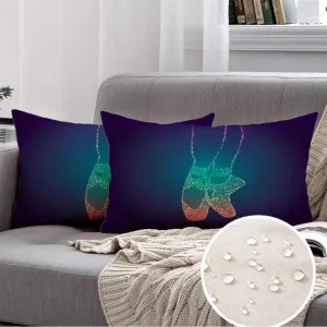 2 Pack Waterproof Cotton Linen Decorative Throw Pillow Covers Pink Girl Beautiful Ballet Shoes Rhinestones Your Beauty Ballerina Slipper Black Bow Love Classic Cushion Covers for Couch Sofa 12x20