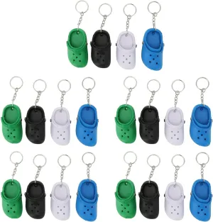 20pcs Colorful Slipper Keychains, Size Design Silicone Cute and Practical Decorations for Parties and Events