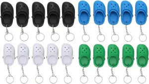 20Pcs Pssopp Slipper Keychain, 3D Slipper Sandal Keyring Mini Shoe Keychain School Bag Pendant Slipper Key Ring Pendant for Backpacks Gifts for Kids Boys Girls