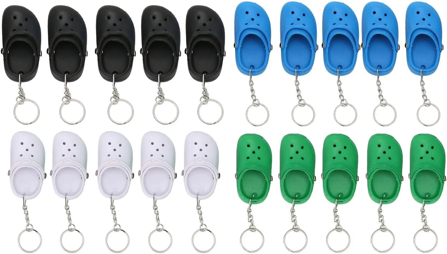 20Pcs Pssopp Slipper Keychain, 3D Slipper Sandal Keyring Mini Shoe Keychain School Bag Pendant Slipper Key Ring Pendant for Backpacks Gifts for Kids Boys Girls