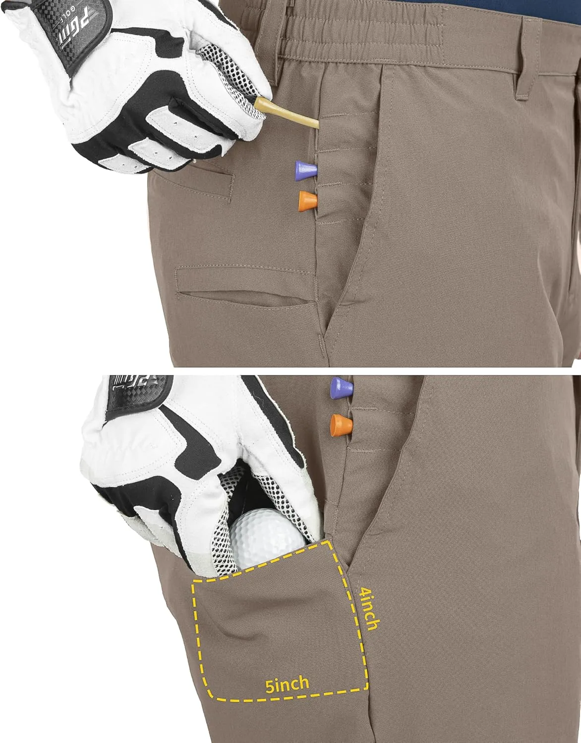 33,000ft Men's Golf Shorts 9" Dry Fit Stretch Golf Short UPF 50  Lightweight Flat Front Golf Shorts with Pockets