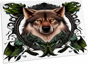 3dRose A Timber Wolf Surrounded by Ladys Slipper Minnesota... - Desk Pad Place Mats (dpd-384704-1)
