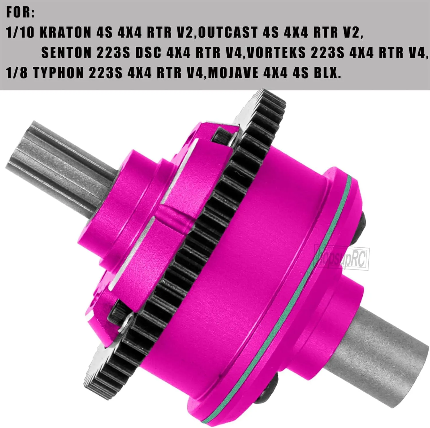#45 Steel 57T Spur Gear Slipper Clutch with 20T/21T Pinions Upgrades Part for 1/10 Kraton/Outcast 4S V2,Senton/Vorteks 223S V4,1/8 Mojave 4S BLX,Typhon 223S V4,Pink