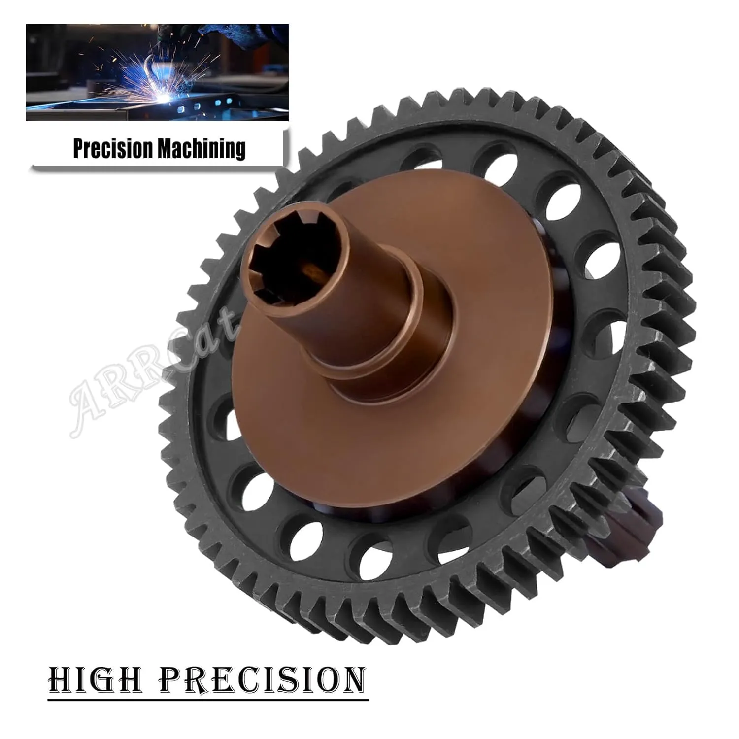 57T 0.8Mod Slipper Gear with 3.175mm Pinions Gear 15T 16T 17T RC Gears Upgrades Part for 1/10 Arrma Granite Senton Big Rock Vorteks 3S Blx Mega550, Kraton Outcast 4S Blx, 1/8 Typhon 3S,Bronze