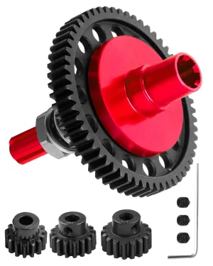 57T 0.8Mod Slipper Gear with 3.175mm Pinions Gear 15T 16T 17T RC Gears Upgrades Part for 1/10 Arrma Granite Senton Big Rock Vorteks 3S Blx Mega550, Kraton Outcast 4S Blx, 1/8 Typhon 3S,Red