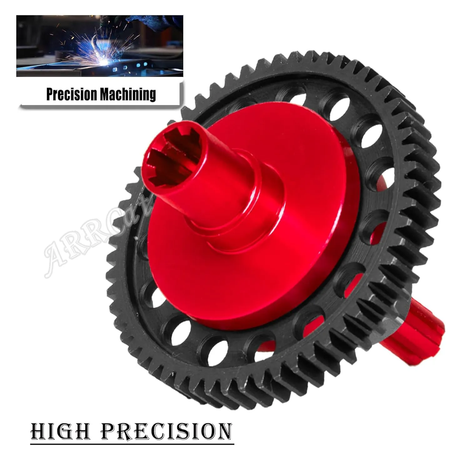 57T 0.8Mod Slipper Gear with 3.175mm Pinions Gear 15T 16T 17T RC Gears Upgrades Part for 1/10 Arrma Granite Senton Big Rock Vorteks 3S Blx Mega550, Kraton Outcast 4S Blx, 1/8 Typhon 3S,Red