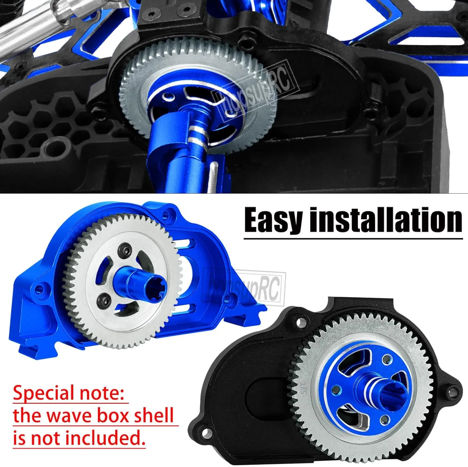 57T Spur Gear Slipper Clutch (0.8) Pitch Gear Differential Upgrades Part for 1/10 Senton Granite Vorteks Big Rock 3S BLX,Kraton Outcast 4S BLX,1/8 Typhon 3S BLX.Navy Blue