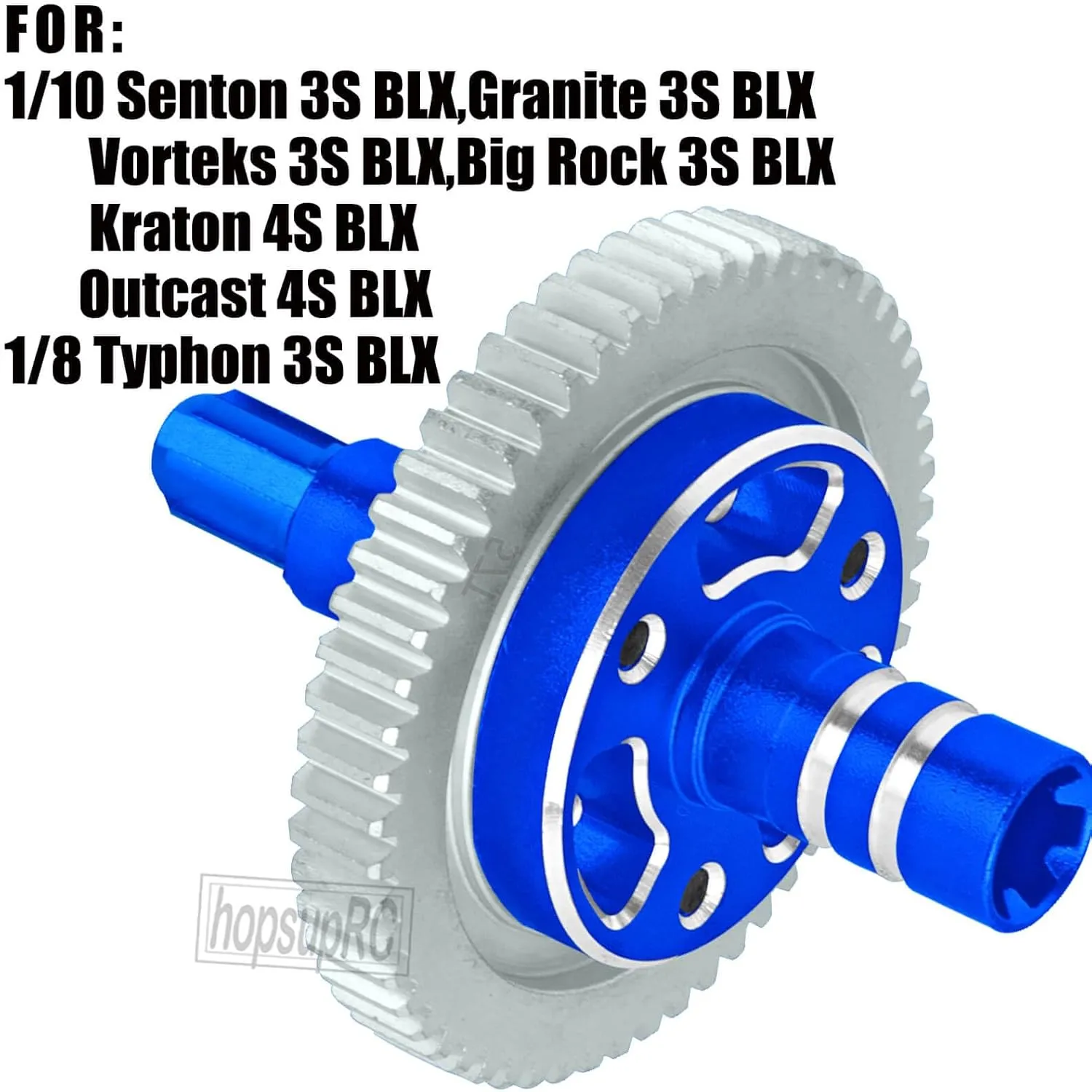 57T Spur Gear Slipper Clutch (0.8) Pitch Gear Differential Upgrades Part for 1/10 Senton Granite Vorteks Big Rock 3S BLX,Kraton Outcast 4S BLX,1/8 Typhon 3S BLX.Navy Blue