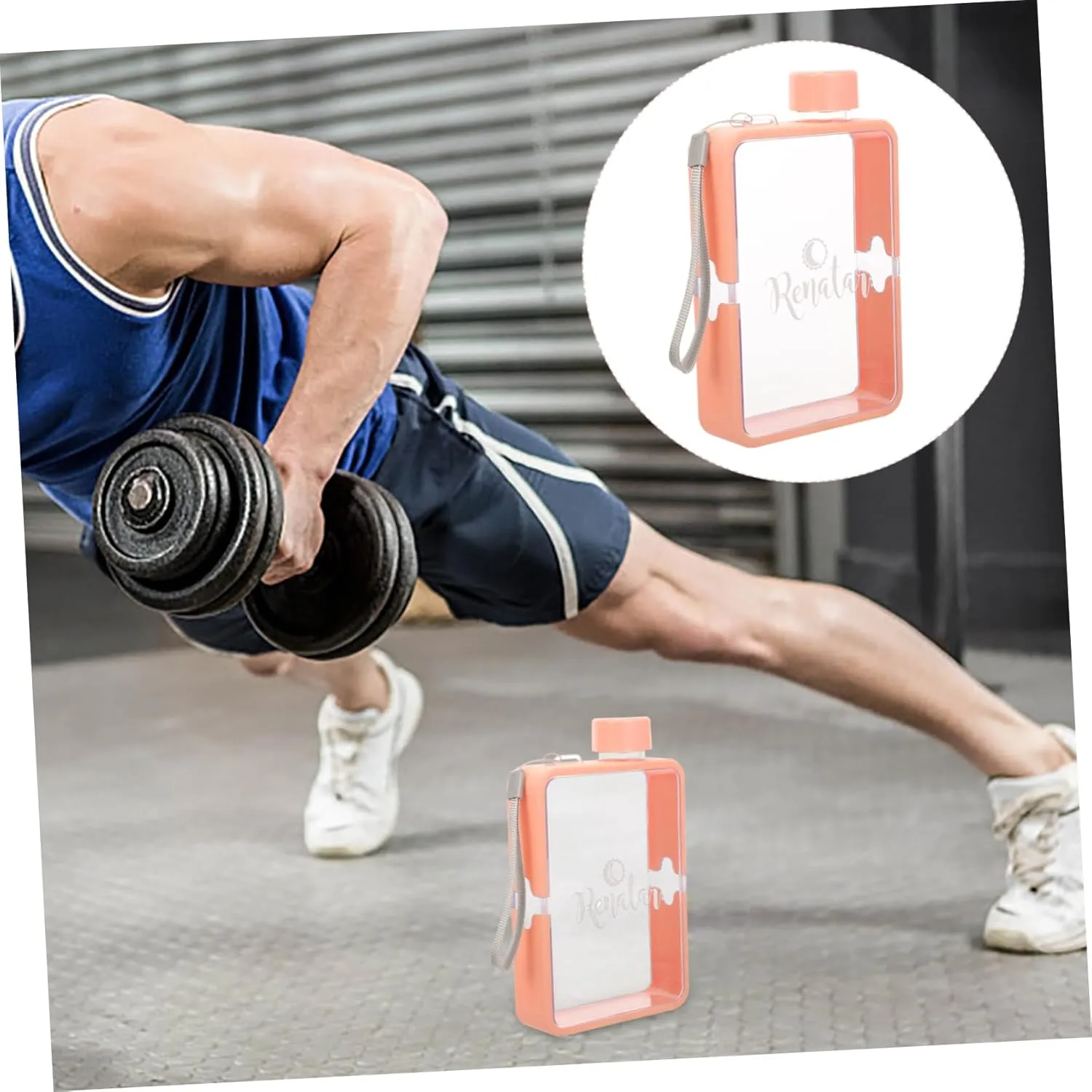 5pcs Portable Flat Water Bottle Creative Design for Travel Lightweight Sports Drinking Cup for Juice Fits