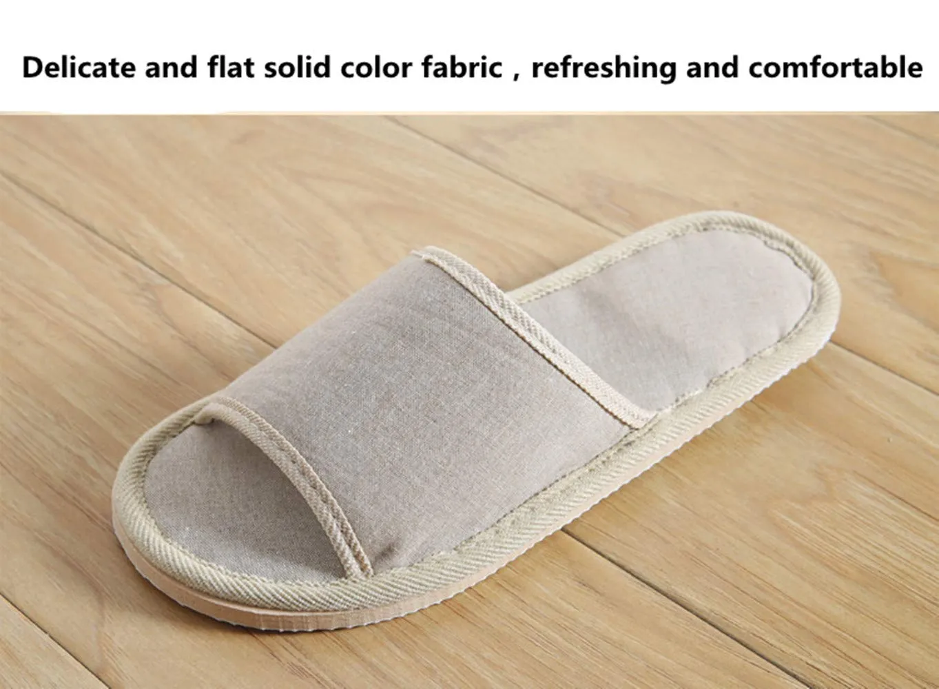 6 Pair of Open Toe Breathable Slippers,Solid Color Casual Slippers,Spa Slippers for Guests, Hotel, Travel, Unisex Universal Size Washable (3 beige medium size 3 gray large size)