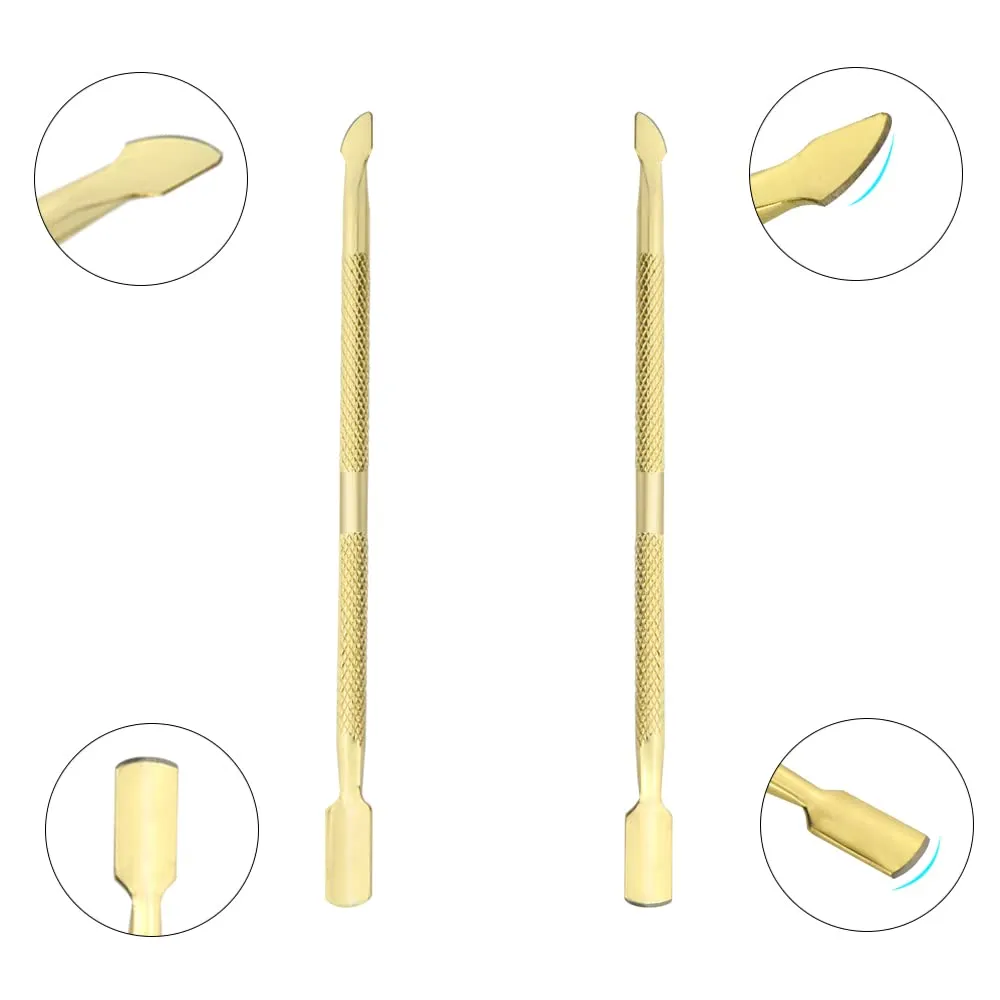 8Pieces Cuticle Trimmer Cuticle Nipper Cuticle Remover Cuticle Cutter with Cuticle Pusher Stainless Steel Cuticle Cutter Clipper Nail Tools for Fingernails and Toenails (Gold)