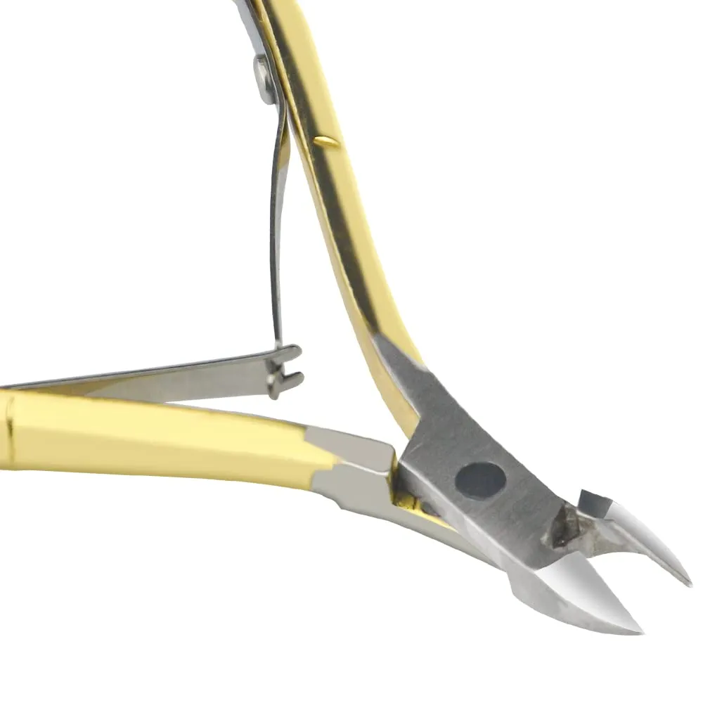 8Pieces Cuticle Trimmer Cuticle Nipper Cuticle Remover Cuticle Cutter with Cuticle Pusher Stainless Steel Cuticle Cutter Clipper Nail Tools for Fingernails and Toenails (Gold)