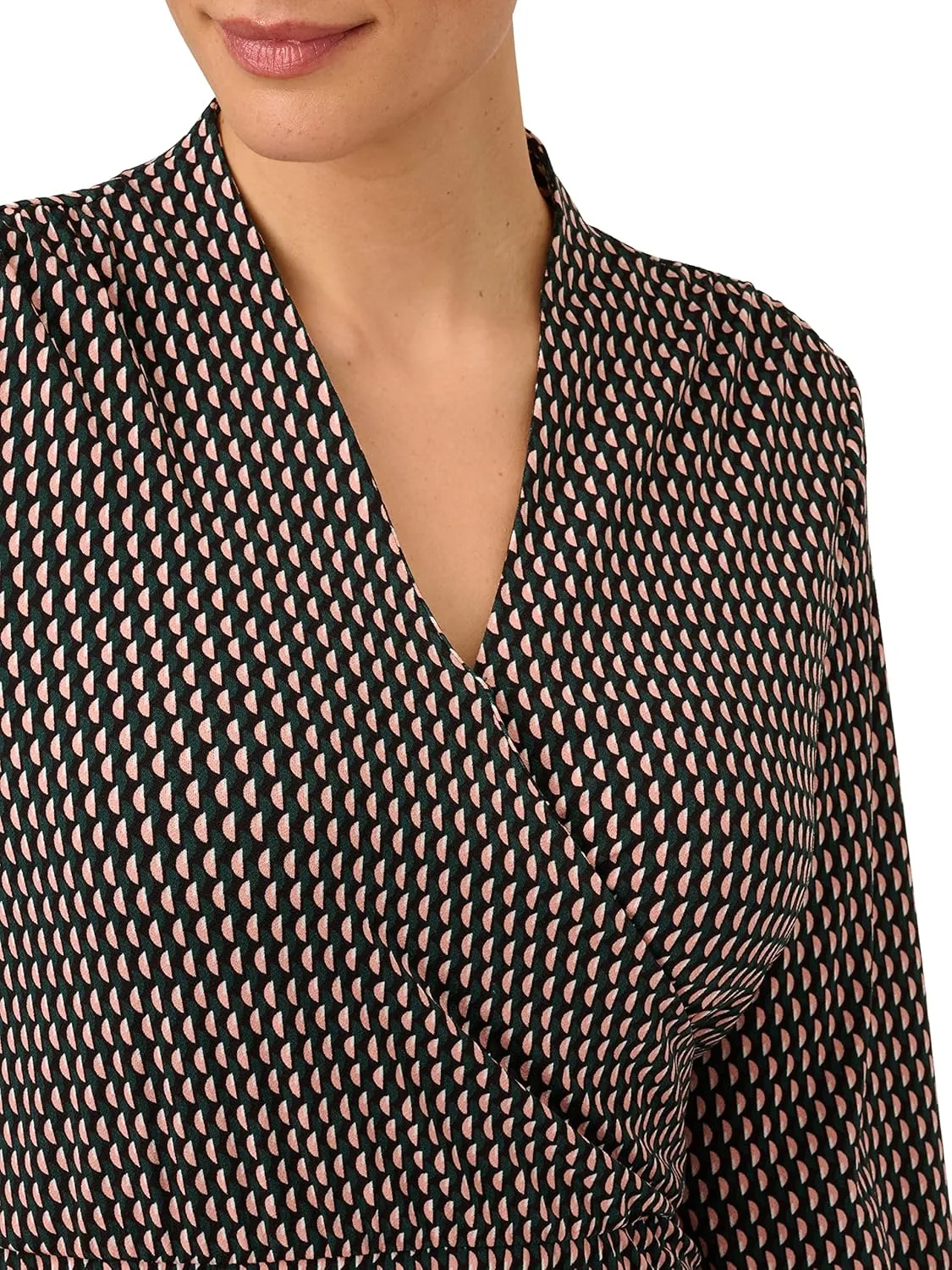 Adrianna Papell Women's Long Sleeve Wrap Midi Dress