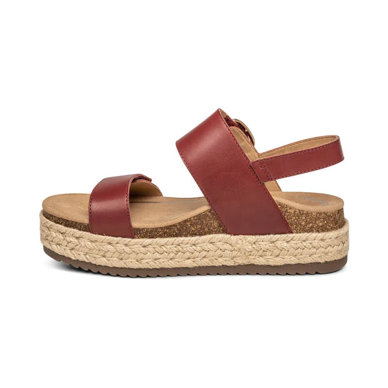 AETREX VANIA RED PLATFORM SANDAL