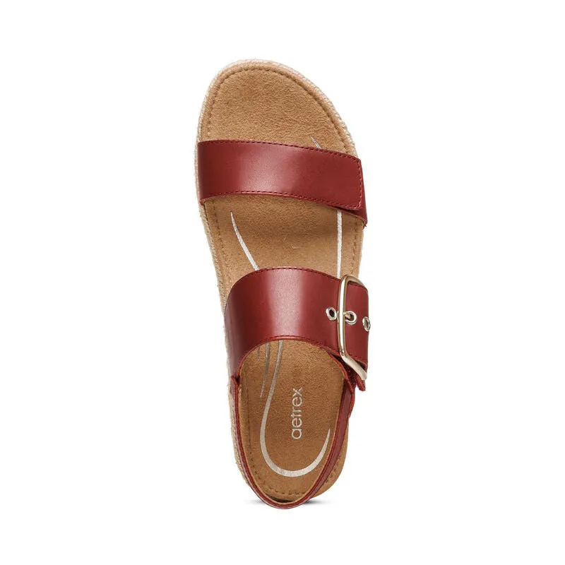 AETREX VANIA RED PLATFORM SANDAL