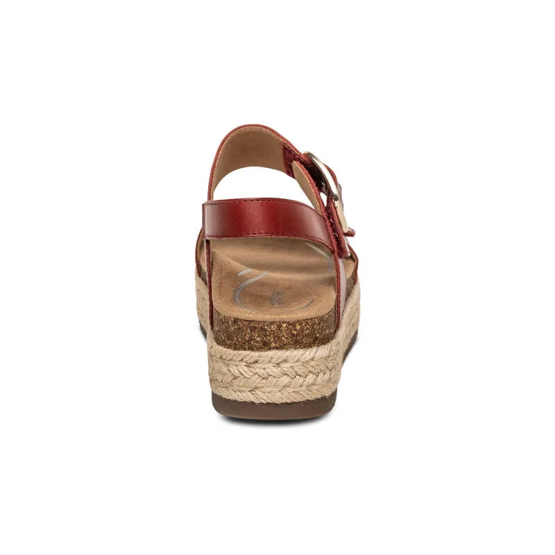 AETREX VANIA RED PLATFORM SANDAL