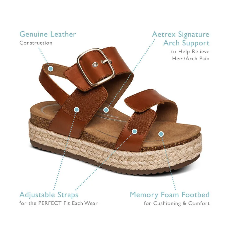 AETREX VANIA RED PLATFORM SANDAL