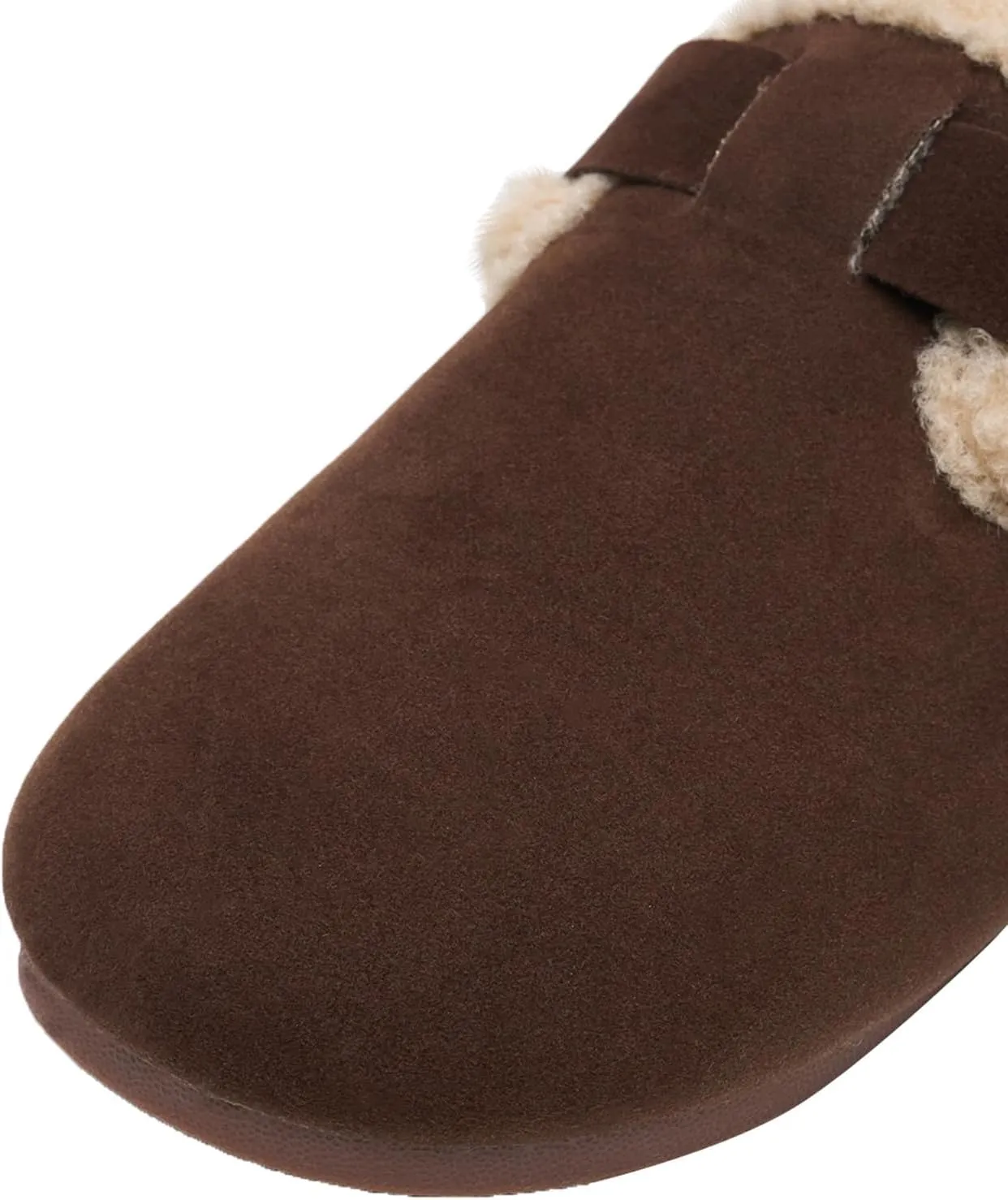 Alexis Leroy Women's Slip On Fuzzy Mules Comfortable Flat Lightweight Casual Travel Shoes
