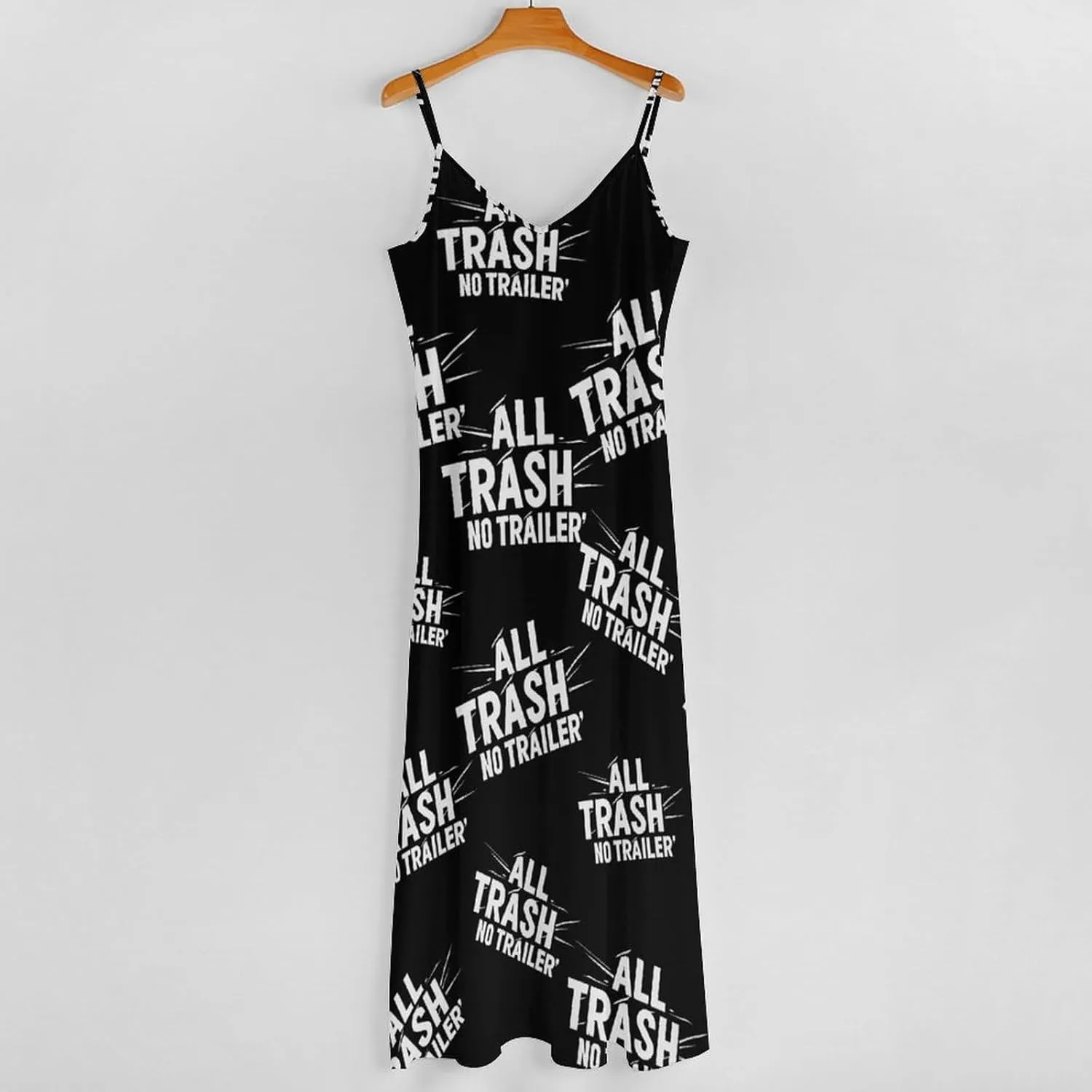 All Trash No Trailer Loose Maxi Summer Dresses for Women V Neck Sundress Long Beach Dress Vacation