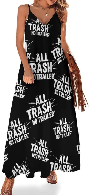 All Trash No Trailer Loose Maxi Summer Dresses for Women V Neck Sundress Long Beach Dress Vacation