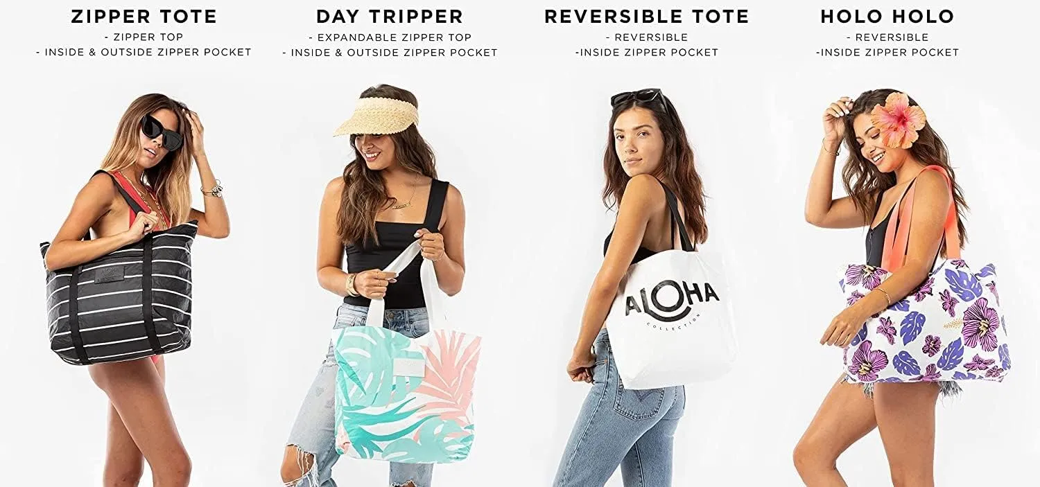ALOHA Collection Tote | Lightweight, Packable, and Splash-Proof Beach Tote Bag | Easy to Clean