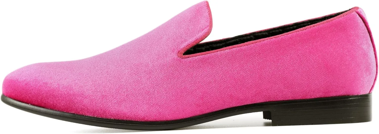 Amali Fishman Men’s Dress Shoes Plush Velvet with a Quilted Design Slip-on Driver Shoes for Men Velvet Loafers The Original Smoking Men Tuxedo Slipper Shoes