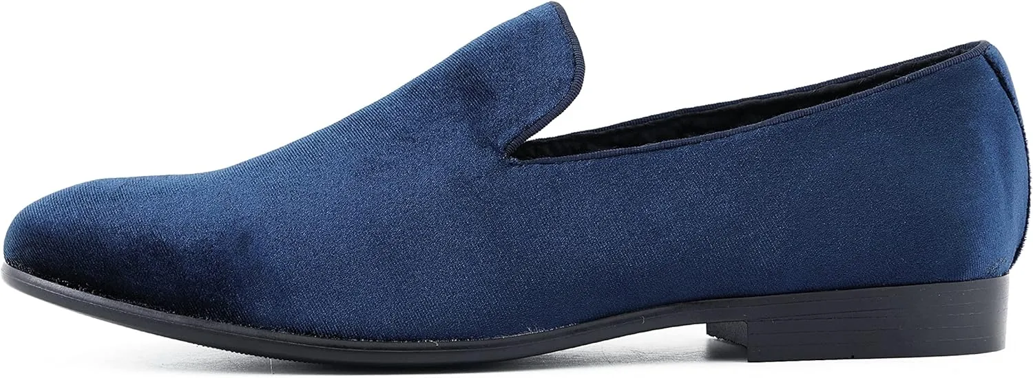 Amali Fishman Men’s Dress Shoes Plush Velvet with a Quilted Design Slip-on Driver Shoes for Men Velvet Loafers The Original Smoking Men Tuxedo Slipper Shoes