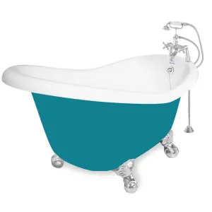 American Bath Factory 60" Ascot in Splash of Color with Chrome Finish and F900A Deck Mount