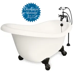 American Bath Factory Champagne Ascot 60" Bisque AcraStone Package