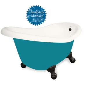 American Bath Factory Champagne Ascot 60" Bisque AcraStone Tub & Drain , 7" Faucet Holes