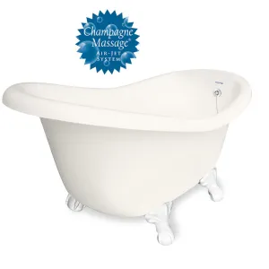 American Bath Factory Champagne Ascot 60" Bisque AcraStone Tub & Drain , 7" Faucet Holes