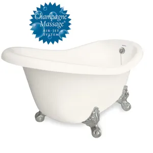 American Bath Factory Champagne Marilyn 67" Bisque AcraStone Tub & Drain , 7" Faucet Holes