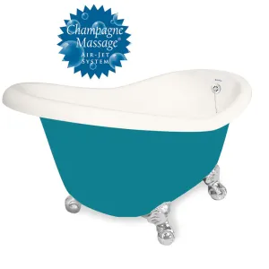 American Bath Factory Champagne Marilyn 67" Bisque AcraStone Tub & Drain , No Faucet Holes