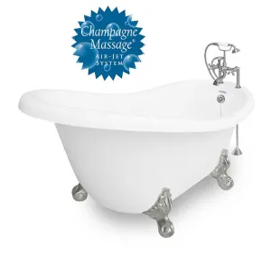 American Bath Factory Champagne Marilyn 67" White AcraStone Package