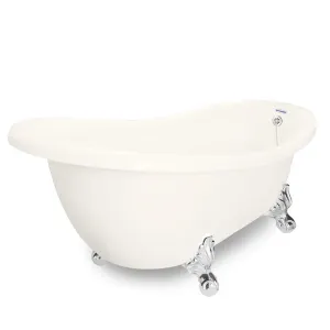American Bath Factory Churchill 71" Bisque AcraStone Tub & Drain, 7" Faucet Holes