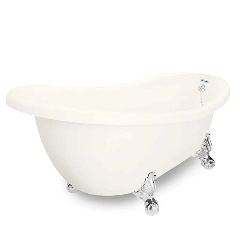 American Bath Factory Churchill 71" Bisque AcraStone Tub & Drain, 7" Faucet Holes