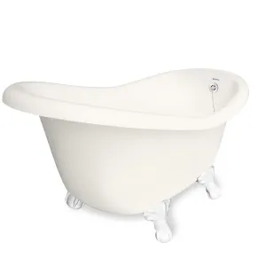 American Bath Factory Marilyn 67" Bisque AcraStone Tub & Drain, 7" Faucet Holes