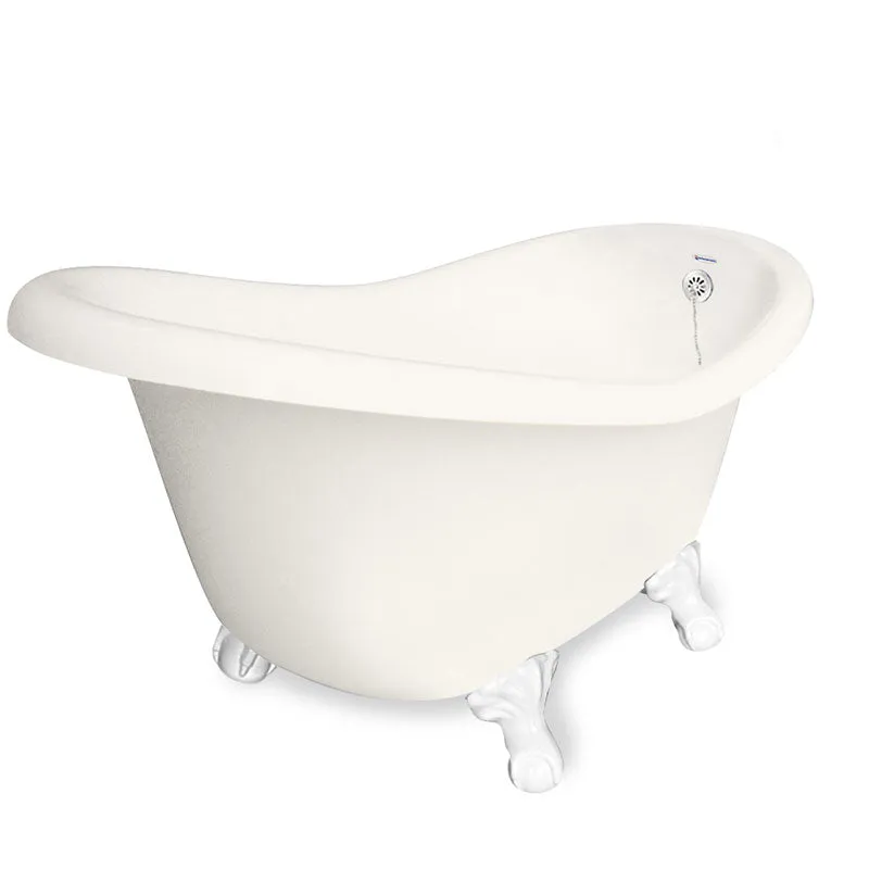 American Bath Factory Marilyn 67" Bisque AcraStone Tub & Drain, 7" Faucet Holes