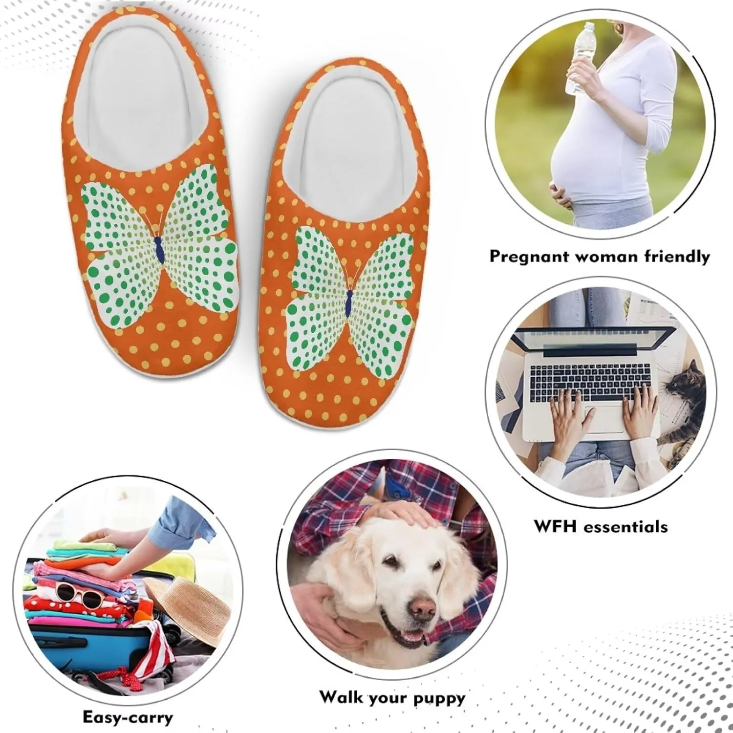Animal Print Plush Slipper for Women Warm Furry Indoor Slipper Winter Cozy Cotton Flannel Non-Slip for House Outdoor Ladies Slipper US 4-12