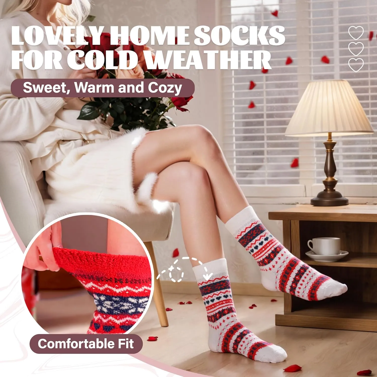 Anlisim Womens Fuzzy Socks Cozy Fluffy Winter Cabin Slipper Warm Fleece Soft Thick Comfy Socks