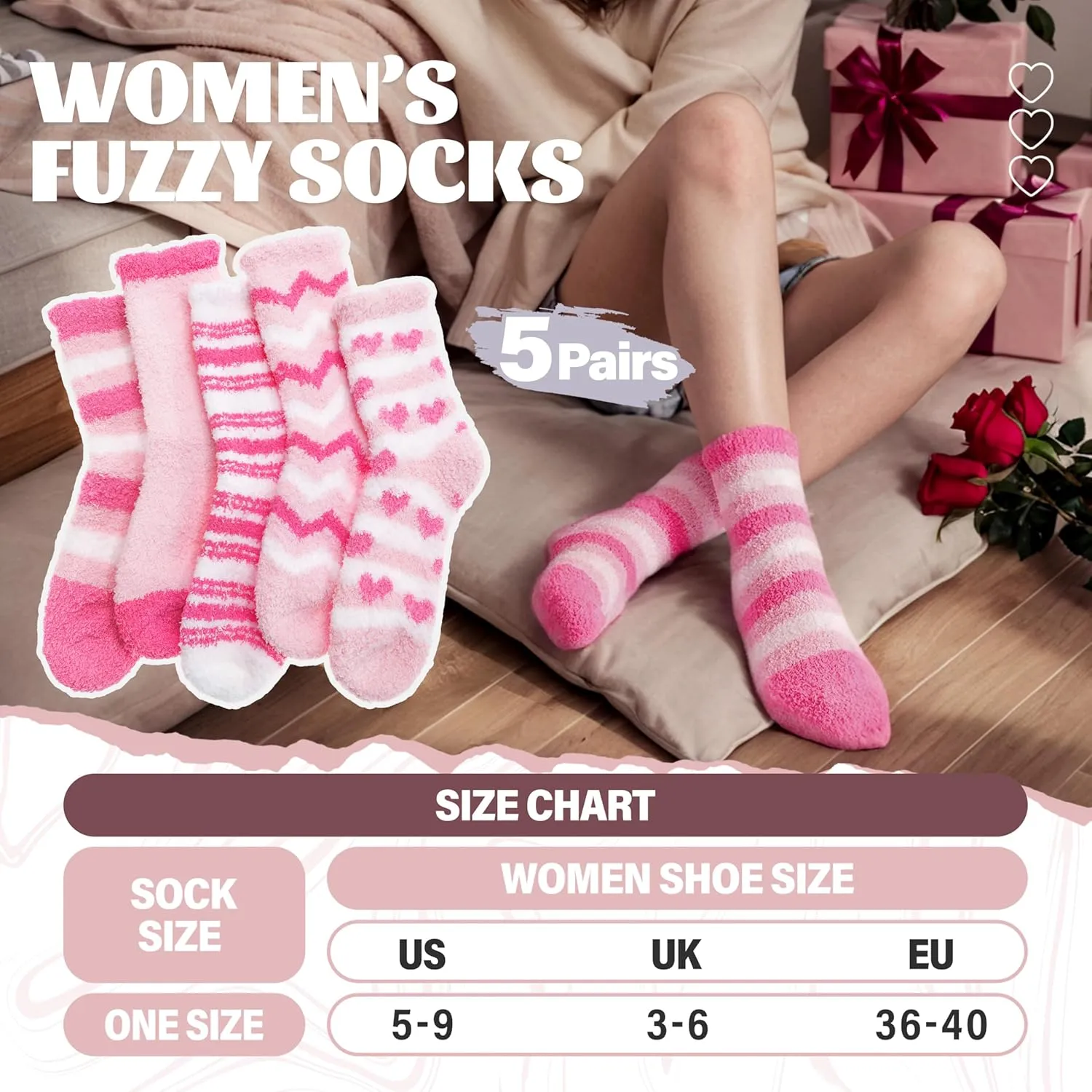Anlisim Womens Fuzzy Socks Cozy Fluffy Winter Cabin Slipper Warm Fleece Soft Thick Comfy Socks