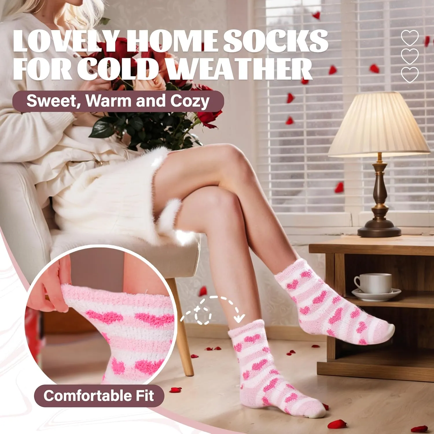 Anlisim Womens Fuzzy Socks Cozy Fluffy Winter Cabin Slipper Warm Fleece Soft Thick Comfy Socks