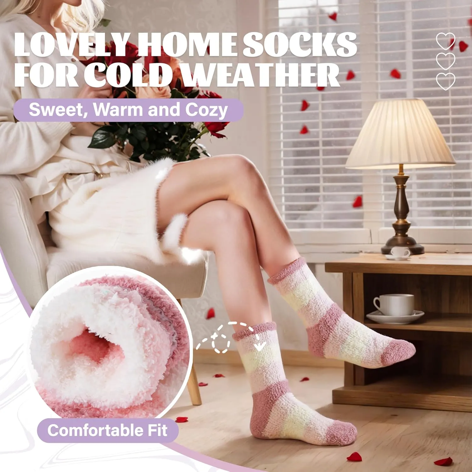 Anlisim Womens Fuzzy Socks Cozy Fluffy Winter Cabin Slipper Warm Fleece Soft Thick Comfy Socks