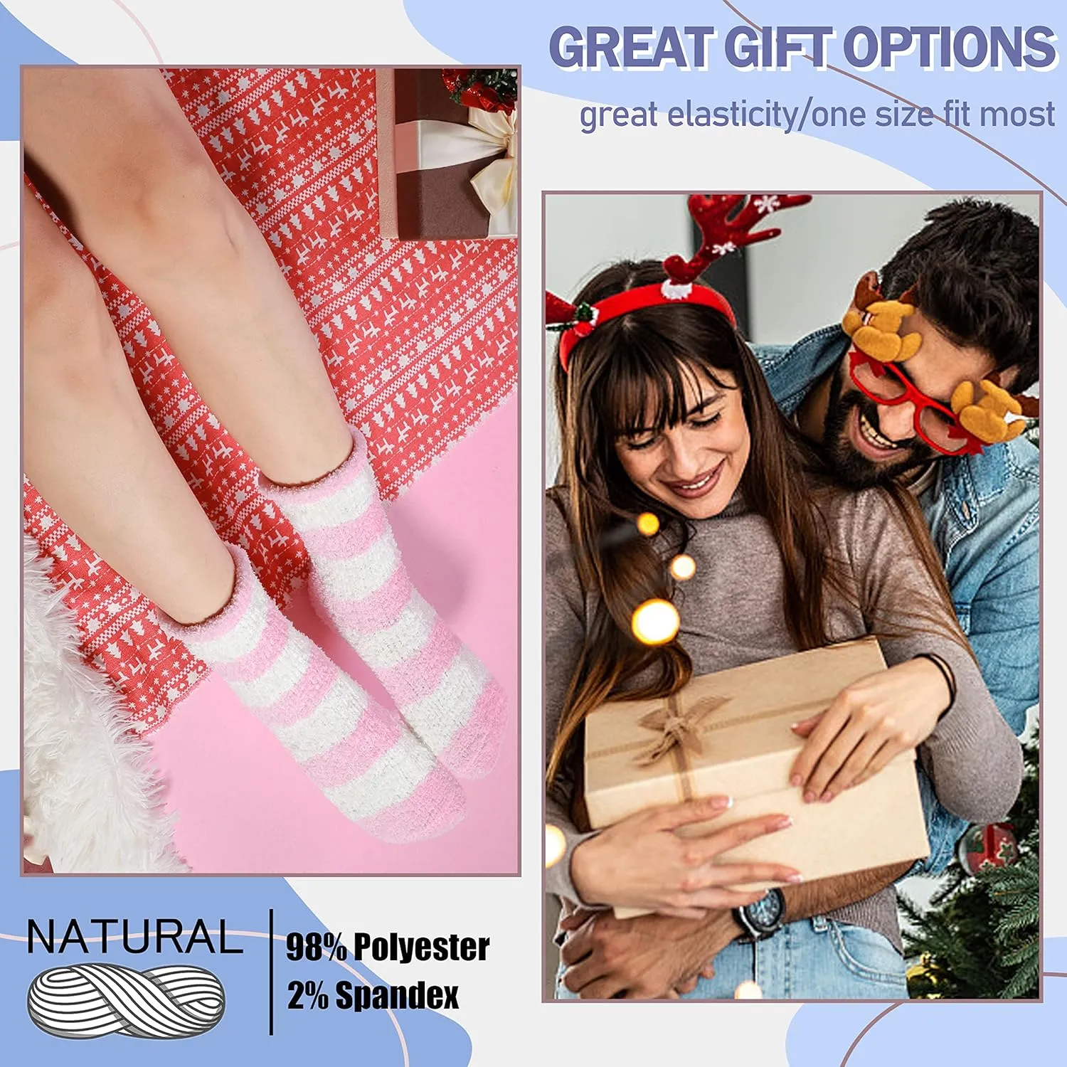 ANTSANG Womens Fuzzy Socks Slipper Winter Fluffy Cozy Cabin Warm Soft Fleece Comfy Home Socks