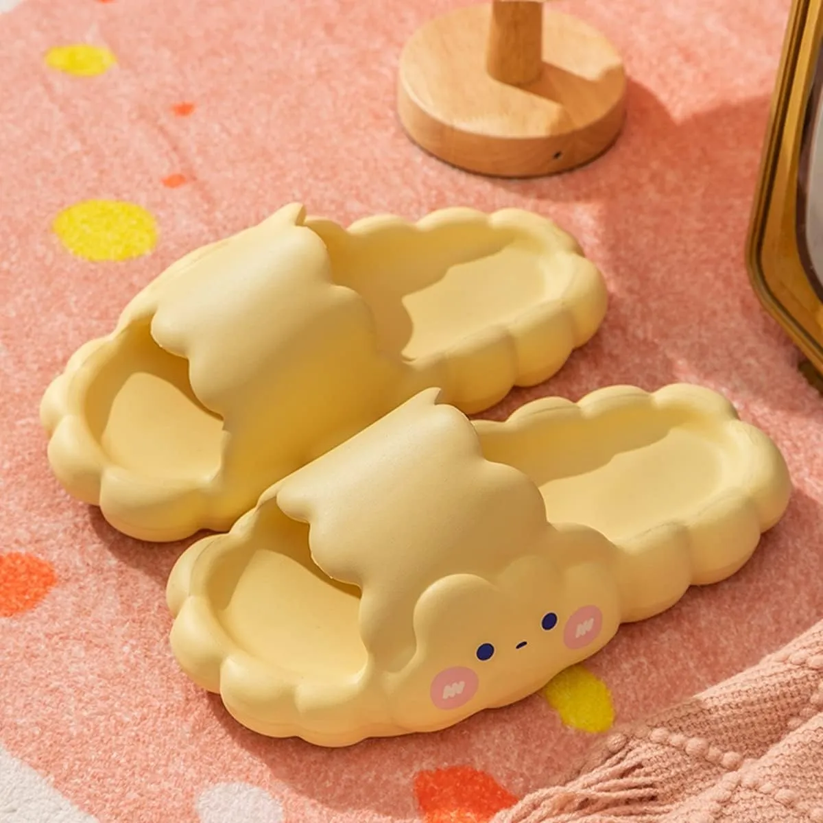 Aoakva Kawaii Cloud Design Slippers Kawaii Clogs Mules for Girls Women Summer Shower Slippers Non-Slip Beach Shoes EVA Soft Durable