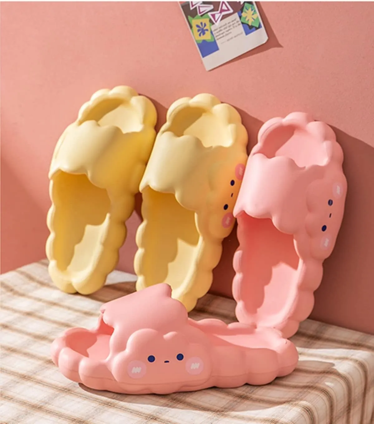 Aoakva Kawaii Cloud Design Slippers Kawaii Clogs Mules for Girls Women Summer Shower Slippers Non-Slip Beach Shoes EVA Soft Durable